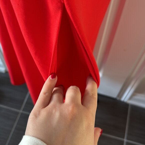 Oak + Fort Sleeveless Rust Orange Red Maxi Flowy Dress with Pockets - Picture 4 of 7